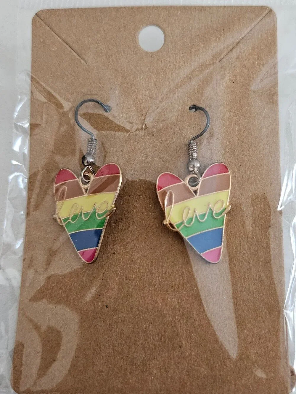 Rainbow Heart 'Love' Earrings